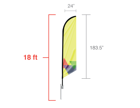 Feather angled flag
